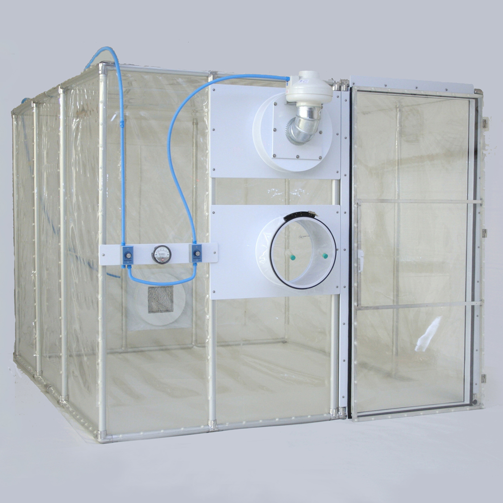 Flexible film containment unit designed to protect workers and surrounding environment.