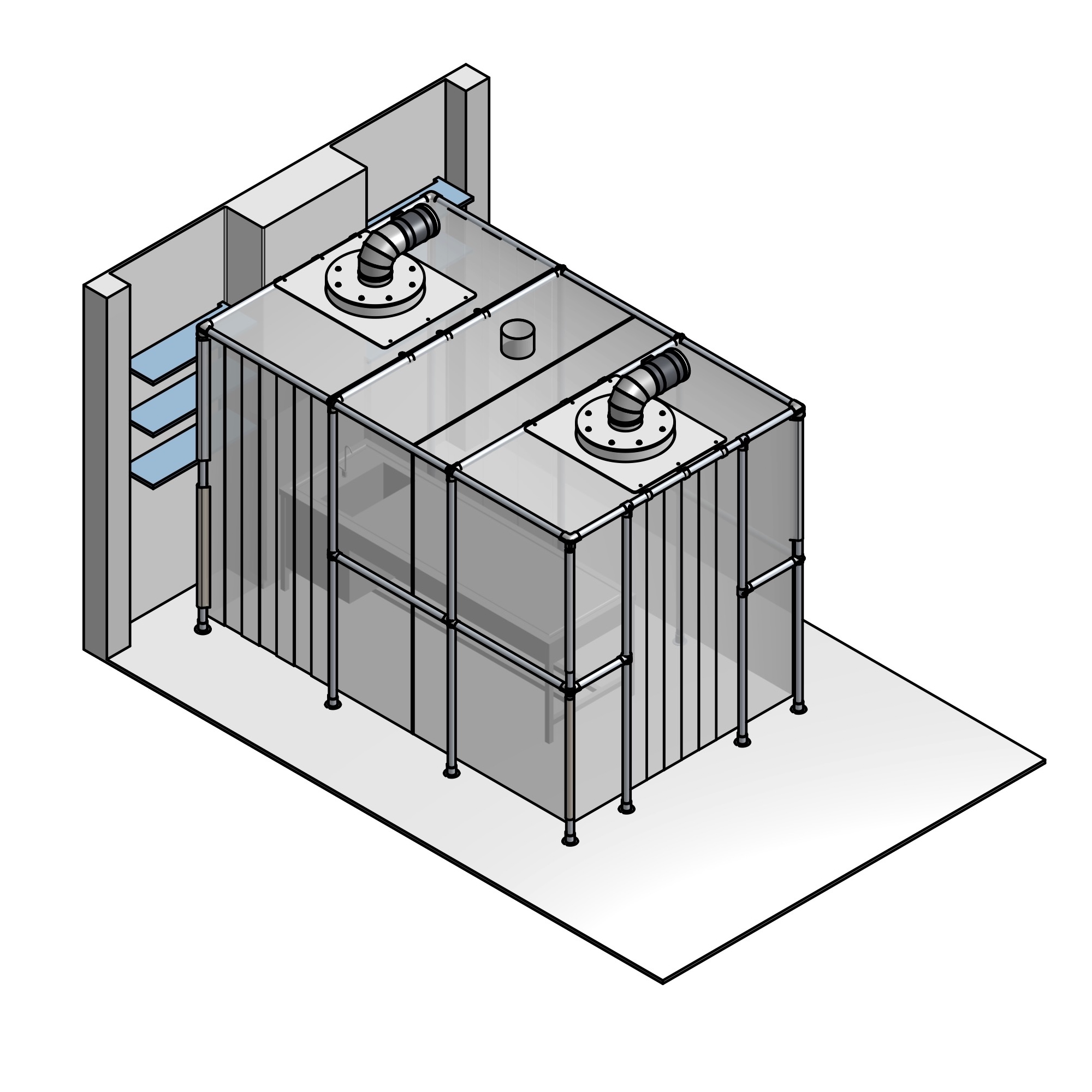 CBC laminar flow, flexible film containment units for enhanced double containment BSL requirements.